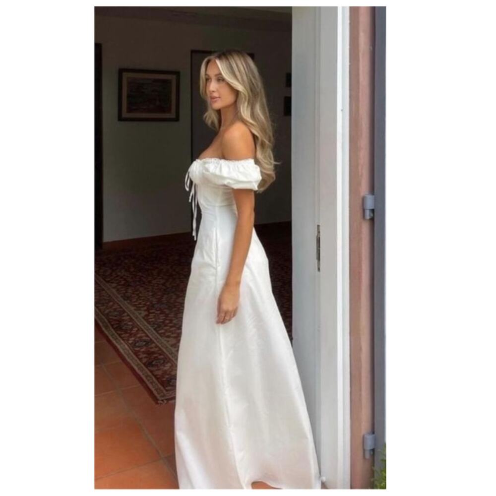 House of CB Felizia White Puff Sleeve Maxi Sundress Size XS - Picture 16 of 16